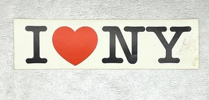 Vintage 1980s I Love New York I Heart NY  Bumper Sticker Unused w/ Backing 10" - Picture 1 of 6