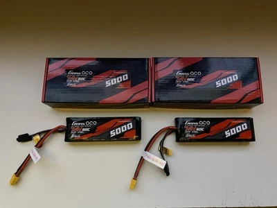 2x Gens Ace Lipo Akku 2S 7,4V 5.000 mAh XT 60 neuwertig + OVP - Bild 1 von 2