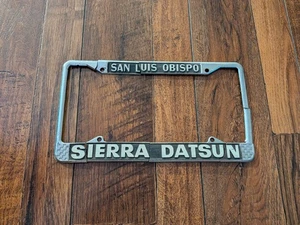 RARE San Luis Obispo California Sierra Datsun Vintage Metal License Plate Frame - Picture 1 of 2