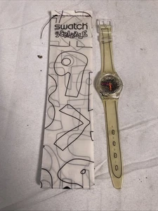Vintage 1993 SCRIBBLE Swatch Uhr, Echtheitszertifikat, Hülle, Gehäuse **LESEN** - Bild 1 von 10