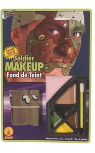 SOLDADO CAMUFLAJE MILITAR EJÉRCITO MAQUILLAJE MAQUILLAJE KIT DE DISFRAZ DE HALLOWEEN ACCESORIO - Imagen 1 de 2
