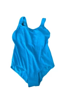 VTG Le Cove Bright Blue Swimsuit One Piece Brief Cut Canada Plus Size 18W Unworn - Picture 1 of 7