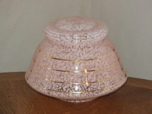 + Grand globe de plafonnier ou lampe en verre moucheté rose années 50 + - Imagen 1 de 6