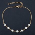 3.00Ct Round Cut Simulated Diamond Women's Heart Anklet 14K Yellow Gold Plated