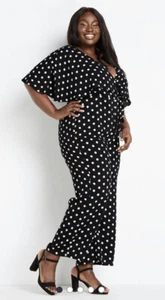 WALLIS SALE Black White Spot Polka Dot Jumpsuit BNWT Plus Size 26 Wedding Races - Picture 1 of 5