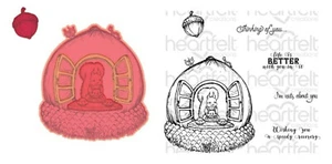 Combo de troqueles y estampillas Heartfelt Creations Oakberry Lane Cottage & Sentiments - Imagen 1 de 3