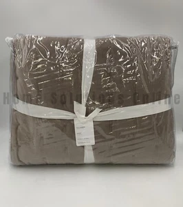 Pottery Barn Cotton Velvet Tufted Quilt Mocha Brown Full Queen #Z1160 - Picture 1 of 3