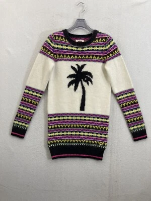JUICY COUTURE женщин кролика смесь пальмы вязаный свитер Fair Isle XL 12/14 - Изображение 1 из 4
