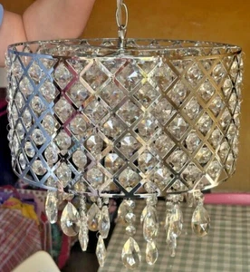 CHROME SILVER CRYSTAL CEILING LIGHT - Picture 1 of 6