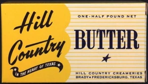Vintage Butter Box Hill Country Original 1950's Fredericksburg Texas NOS Unused - Imagen 1 de 1