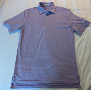 Peter Millar Summer Comfort Polo Mens Medium Purple Striped - Picture 1 of 11