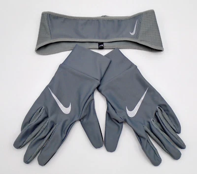 Nike Women's Essential Running Headband & Glove Set Womens M/L Smoke Grey - Image 1 of 3