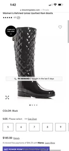 NEW Hunter Women's Refined Gloss Quilted Short Rain Boots US5/EU36/UK3 - Picture 1 of 4