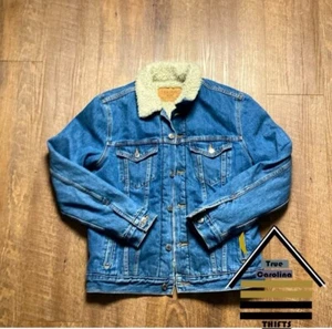 LEVIS Jacket  Denim Sherpa Fleece Fur Lined Blue Women’s. Size Small SKU #67 - Picture 1 of 8