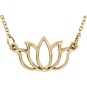 Collar Lotus Tiny Posh Oro Amarillo 18K Vermeil o Cadena Ajustable Esterlina - Imagen 1 de 6