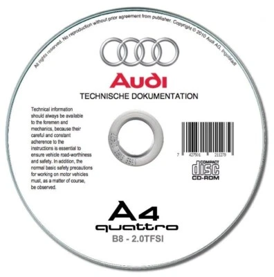 Audi A4 Quattro (2012-2015) manuale officina su cd - Immagine 1 di 4