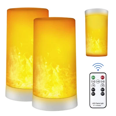 2 Pack LED Flame Light, Flicking Flame Candles Lamp Hanging Lamps with Remote - Image 1 of 4