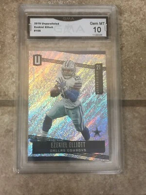 2019 Panini Unparalleled #108 Ezekiel Elliott GMA10 Gem Mint Cowboys - Image 1 of 2