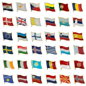 50+ European Countries | National Metal Enamel Flag Pins - Picture 1 of 7