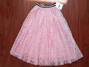 Neu mit Etikett MSGM Milano mittellanger rosa Faltenrock mit Spitze Größe 38 - Bild 1 von 12