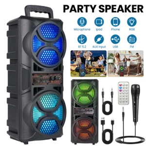 RGB Party Speaker Bluetooth Lautsprecher Musikanlage FM TWS Karaoke mit Mikrofon - Bild 1 von 15