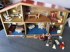 Vintage Lundby Göteborg vollelektrisches Puppenhaus viele Möbel + Puppen