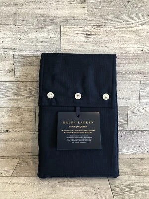 New Ralph Lauren Lovan Jacquard Navy 100% Organic Cotton Standard Pillowcases - Image 1 of 3
