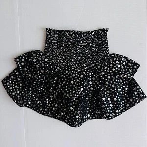 Queen of Sparkles Shorts Girls Large Star Print Smocked Ruffle Skort Party Kids - Picture 1 of 8