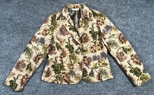 Vintage Crazy Horse By Liz Claiborne Floral Tapestry Blazer Jacke Large Boho - Bild 1 von 16