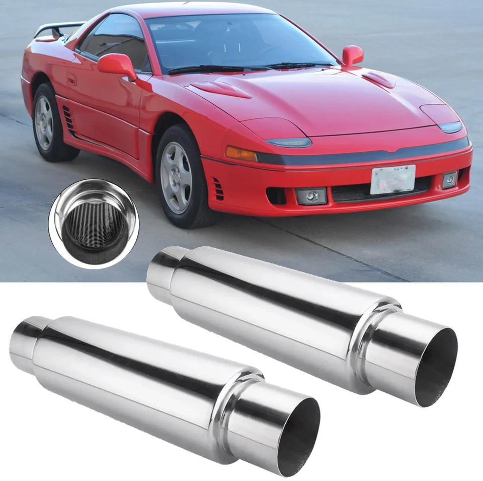 2X 3" Entrada/Salida 16" L Silenciador de Escape Resonador Soldado Para Mitsubishi 3000GT Foto 1 de 4