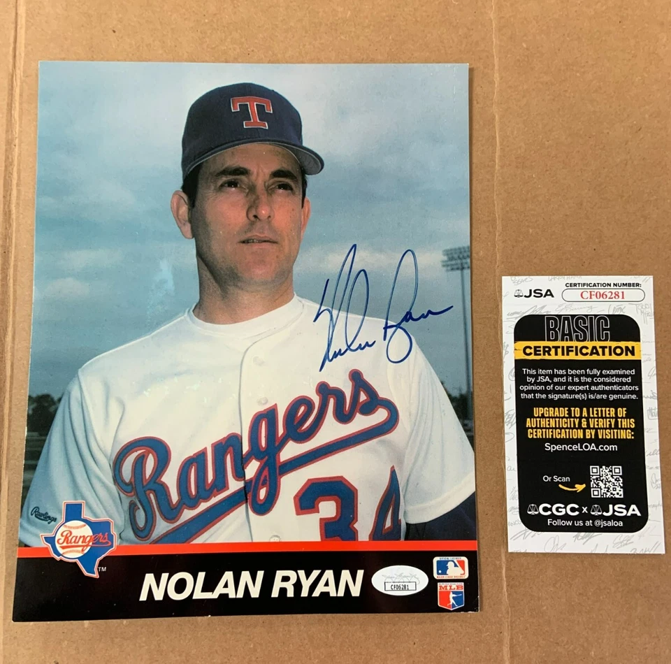 JSA Authentic Signed Nolan Ryan Auto 8x10 Photo Vintage Texas Rangers - Image 1 of 1