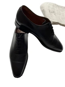 $395 Zapatos de Vestir Oxford Lof & Tung Para Hombres 8 Gilbert Cuero Negro Con Cordones Usados en Excelente Condición C6 - Imagen 1 de 12