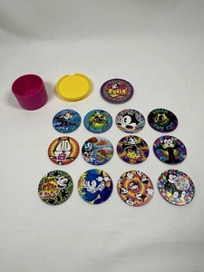 1996 POGS Felix The Cat Kid's Wendy's Milk Caps Set of 12 + Whammer Collectors - Picture 1 of 12