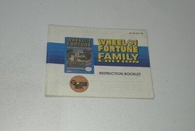 NES Wheel of Fortune Family Edition - Instruction Manual Only - 1990 Original