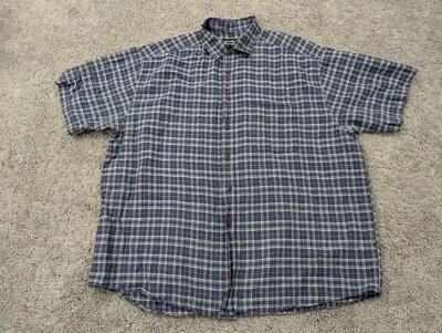 Eddie Bauer Button Up Shirt Mens XXL Blue Casual 60% Linen - Image 1 of 4