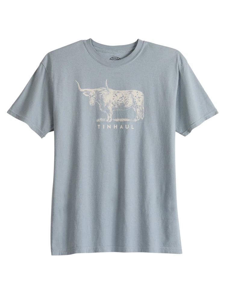 Camiseta Tin Haul Para Hombre Bull Standing Gris 100% Algodón S/S M Foto 1 de 1