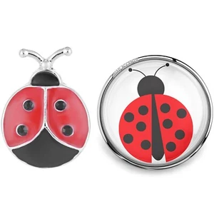 Ladybug Snap Jewelry Ginger Charm 18MM Button Fits Custom Bracelets, Necklaces - Picture 1 of 11