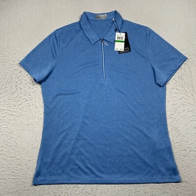 Camisa Polo Callaway 1/4 Cremallera Para Mujer Grande Azul Brezo Manga Corta Golf Foto 1 de 4