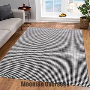 Houndstooth Handmade 100% Nz Wool Rugs Tiles Carpet For Home Living Room Bedroom - Picture 1 of 18