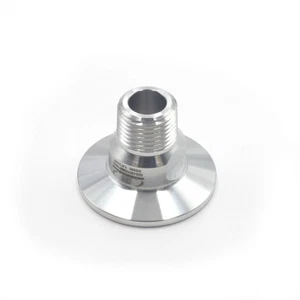 HFS(R) 1.5" Sanitary Tri Clamp x 1/2" NPT Male MNPT Thread Stainless Steel 304 - Picture 1 of 5