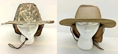 Outdoor Wide Brim Sun Hat Lot UPF 50 Camo + Beige Western Outback L/M NWT - Image 1 of 4