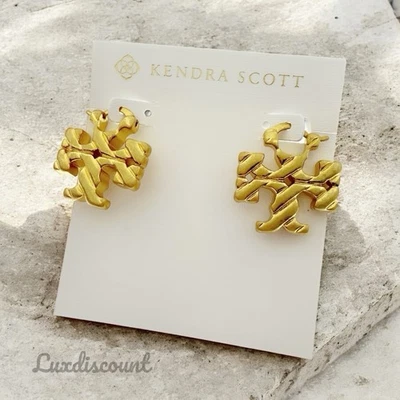 Tory Burch Textured Rope T Logo金色耳环 — 第 1/4 张图片