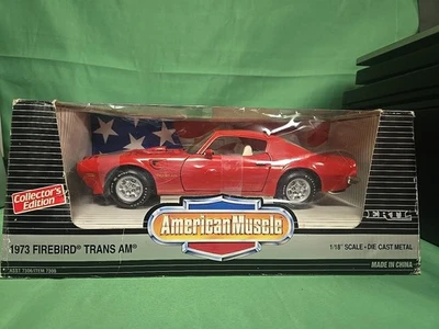 ERTL American Muscle 73' Red Firebird Trans AM 1/18 Scale Die Cast Metal Car  - Image 1 of 4