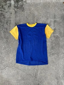 Vintage 60s Two Tone T Shirt Durene Sz XL Athletic Blue #11 Rare - Picture 1 of 5