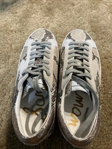 Sam Edelman Size 8.5 Snakeskin Print Sneakers - Picture 1 of 5