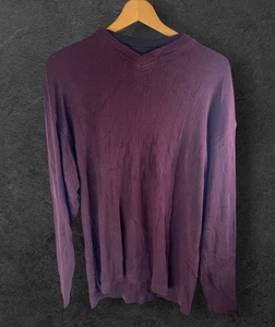 Suéter Pullover Haggar Para Hombre M Borgoña Cuello en V Ligero Aspecto en Capas 29x29 - Imagen 1 de 10