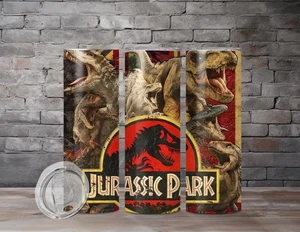 Bicchiere a sublimazione 20 oz Jurassic Park pronto per la pressatura trasferimento di calore - Foto 1 di 1