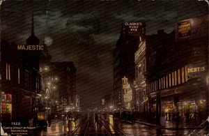 Denver,CO Curtis Street By Night 1911 Colorado Postcard - Picture 1 of 2