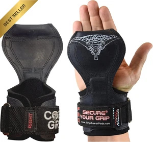 Cobra Style Weight Lifting Grips with Wrist Support for Deadlifts Gym Training - Picture 1 of 12