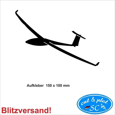 Segelflieger Segelflugzeug Aufkleber in vers. Farben Sticker Fun SC122 - Bild 1 von 4
